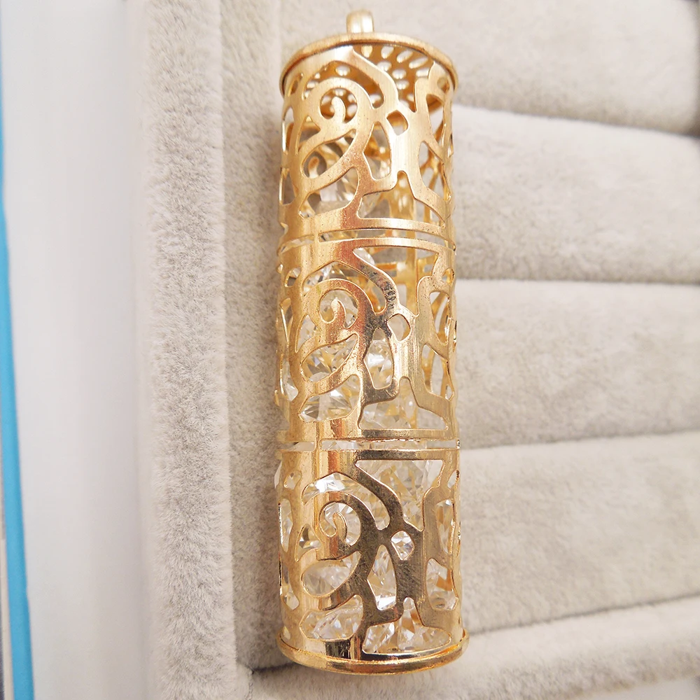 Hollow Rhinestone Gold Pendants Flower Cylinder Round for Necklaces Earrings Bracelets 63mm(2.48&quot) ev-pe2 | Украшения и