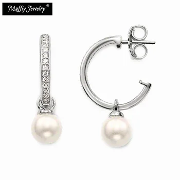 

Pearl Hoop Creole Earrings,Thomas Style Glam Fashion Good Jewerly For Women,2017 Ts Gift In 925 Sterling Silver,Super Deals