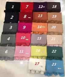 22 цвета доступны для женщин шаль полушерстяные фарбик с натуральным кроличьим мехом помпоны
