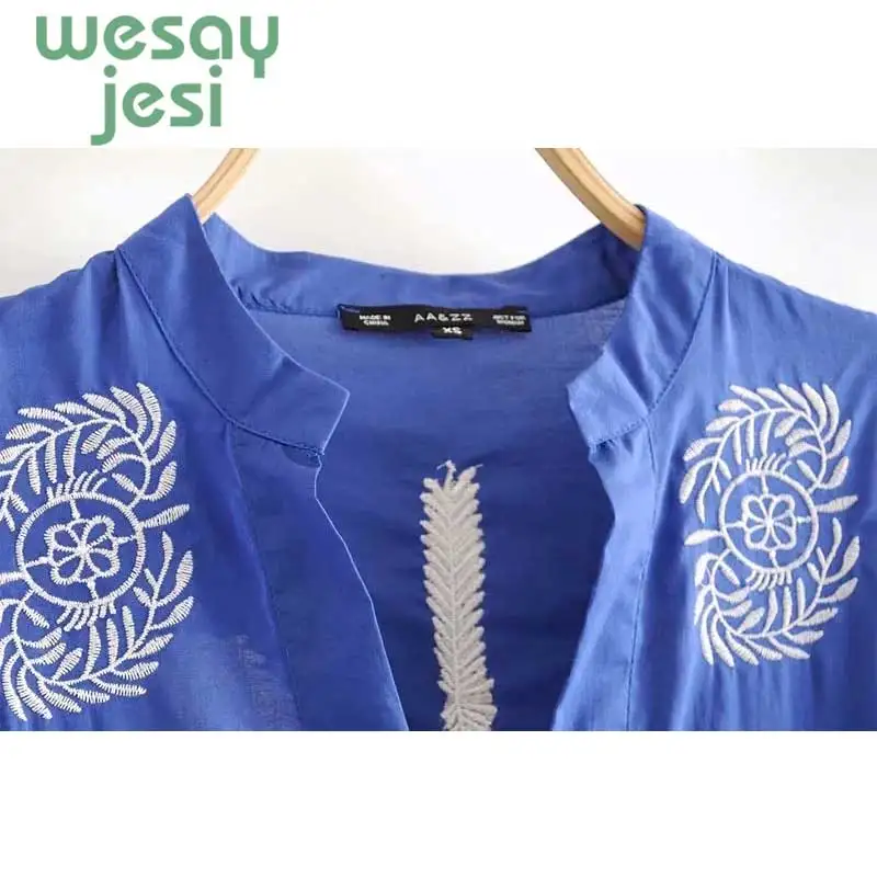 Casual Loose Women Shirts 2019 Autumn New Fashion Collar Plus Size Blouse Long Sleeve Buttons blue Shirt Women Tops Streetwear