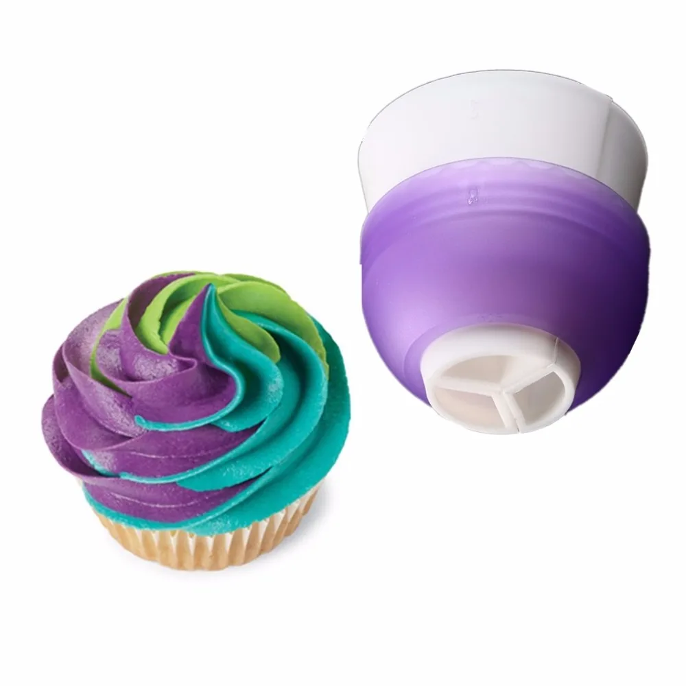 3 Colors Icing Piping Decorating Nozzle Converter Adapter Fondant Cake