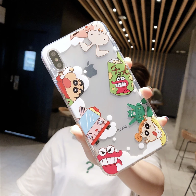Япония мультфильм милый Crayon Shin-Chan телефон чехол для iPhone 11 pro X XS Max Xr 8 7 6 Plus действие Kamen прозрачный ТПУ мягкий чехол