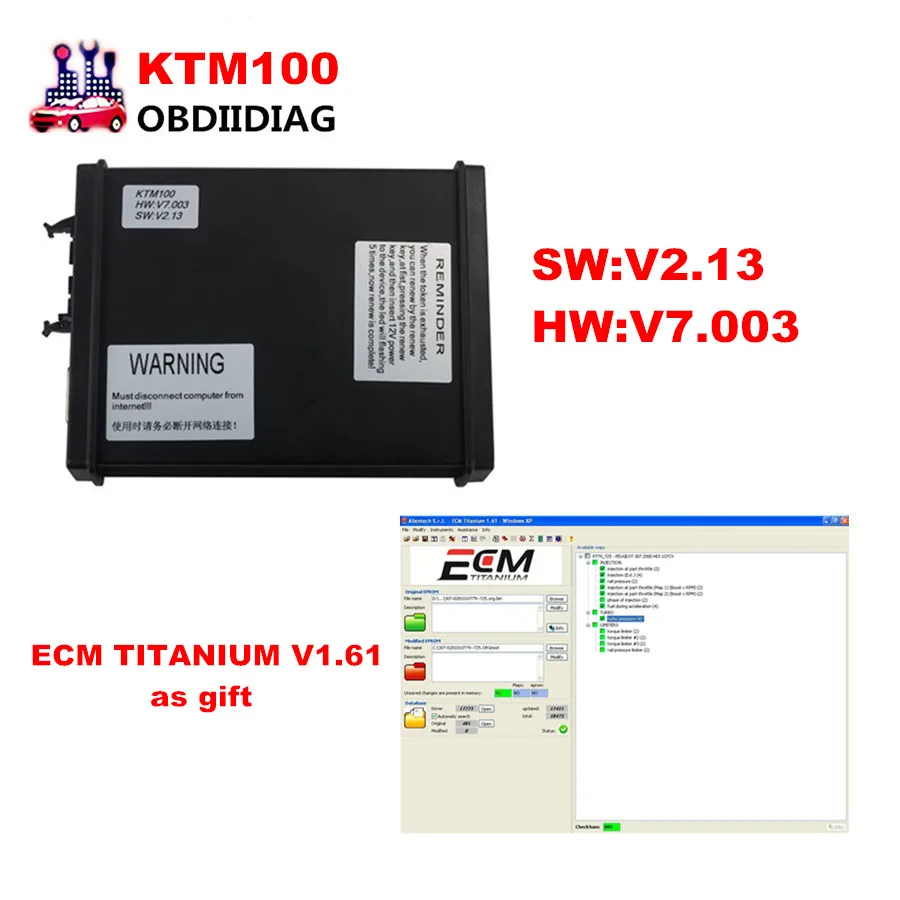 

KTAG V2.13 FW V7.003 KTM100 K-TAG KTM100 KTAG ECU Programming Tool Master Version with Unlimited Token With ECM TITANIUM V1.61