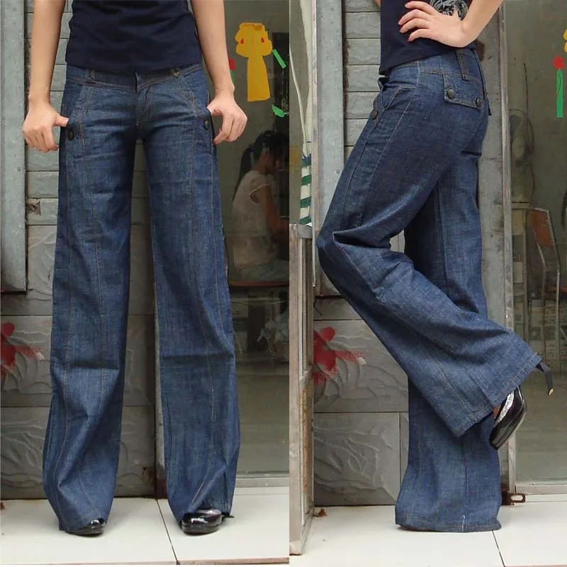 womens wide leg denim jeans