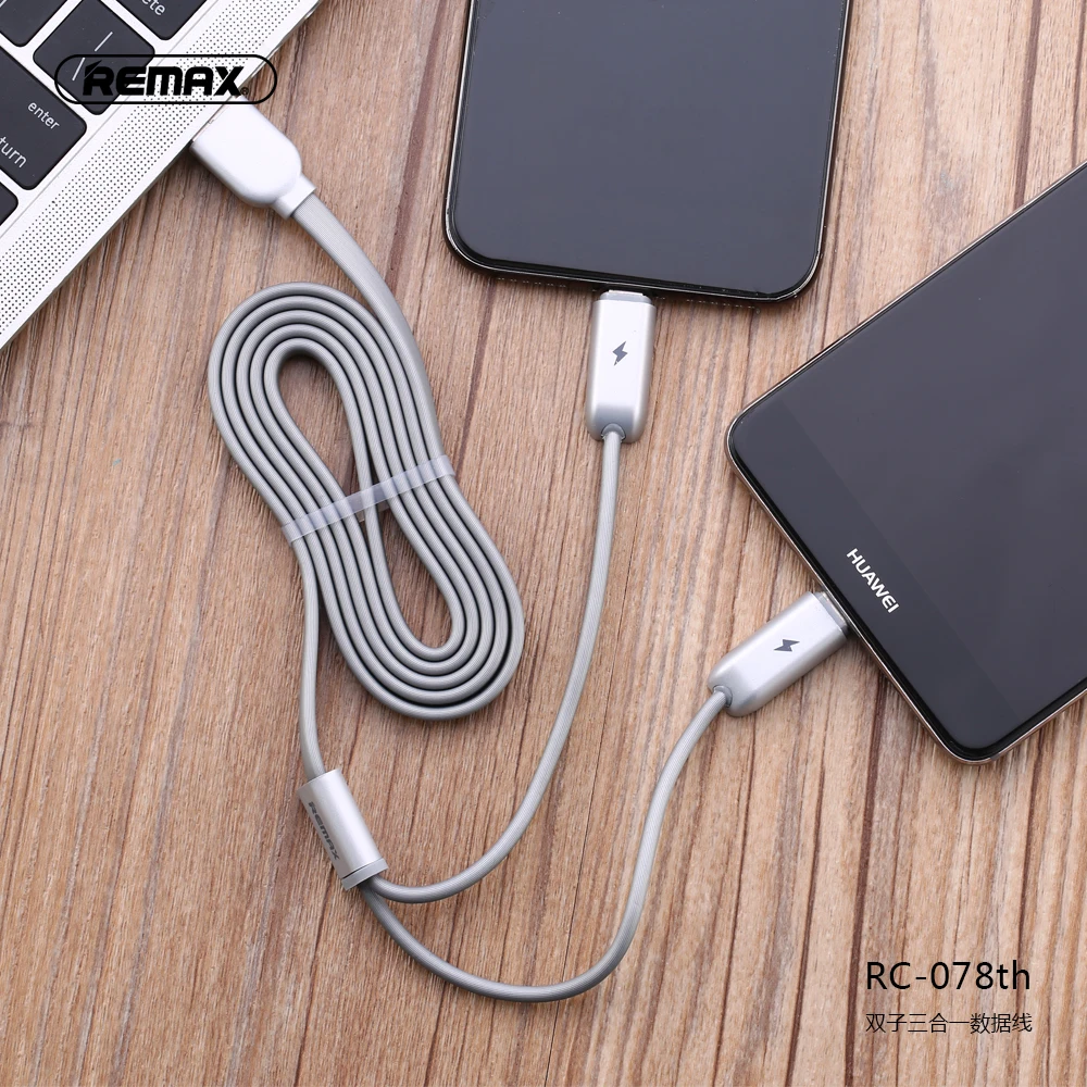 

REMAX Twins 3in1 Micro USB Cable Magnet Adsorption sync Fast Charging USB Charger Cable for iPhone Samsung IOS