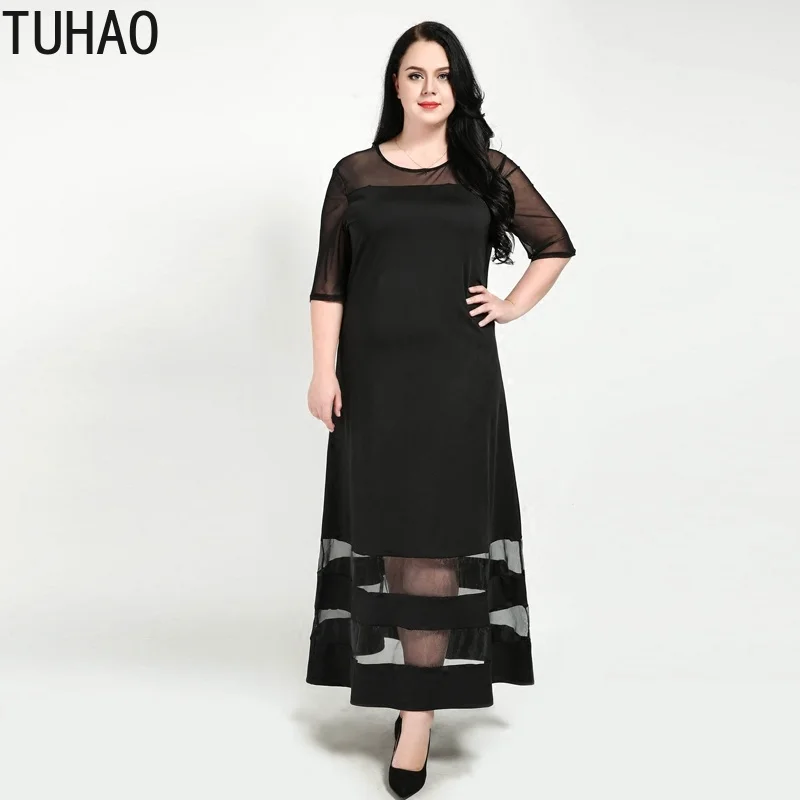 TUHAO летнее платье 7XL 6XL 5XL офисное платье размера плюс черное сексуальное Клубное женское платье большого размера s вечерние платья RL