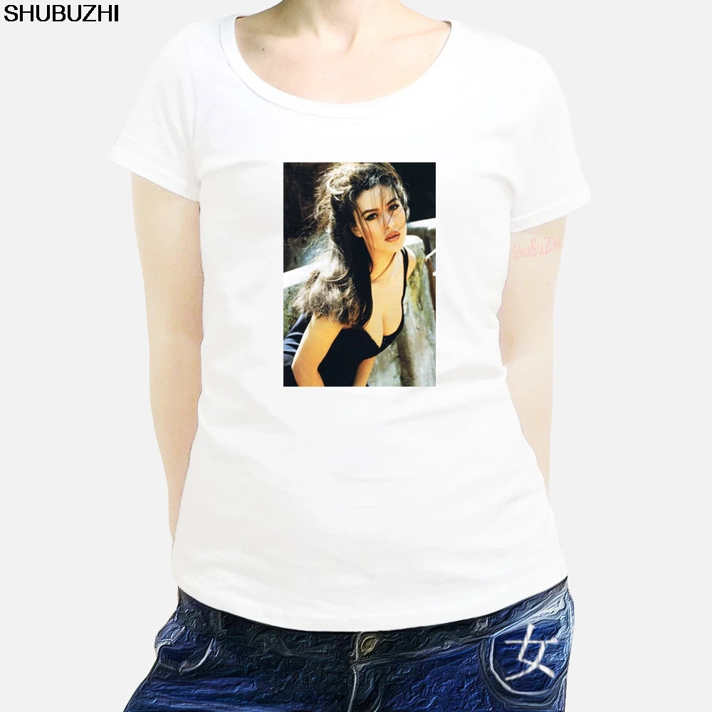 

T-SHIRT MAGLIA MONICA BELLUCCI ATTRICE TOP MODEL MODA ITALIA MITO 3 Cotton women t shirt O-Neck fashion Tops Tee Shirts sbz1004