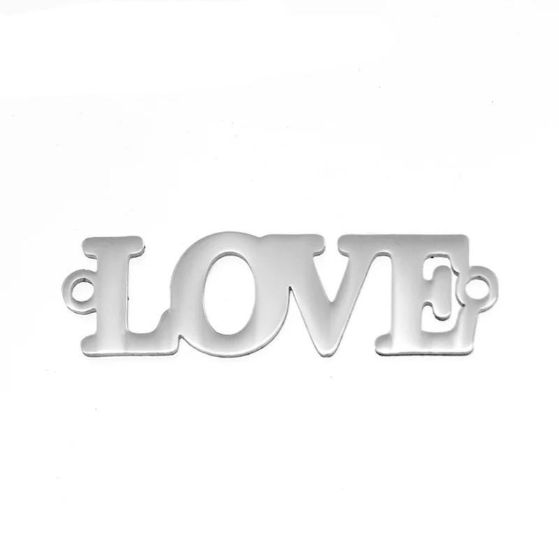 

Customized Stainless Steel Name Charm Pendants & Neckalces Personalized LOVE Letter Pendant High Polished Wholesale 100pcs