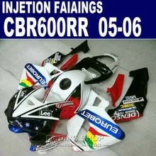 CBR 600RR 05 2005 Обтекатели для Honda(белая наклейка EUROBET) cbr600rr 06 2006 обтекатель впрыска комплект fit l117