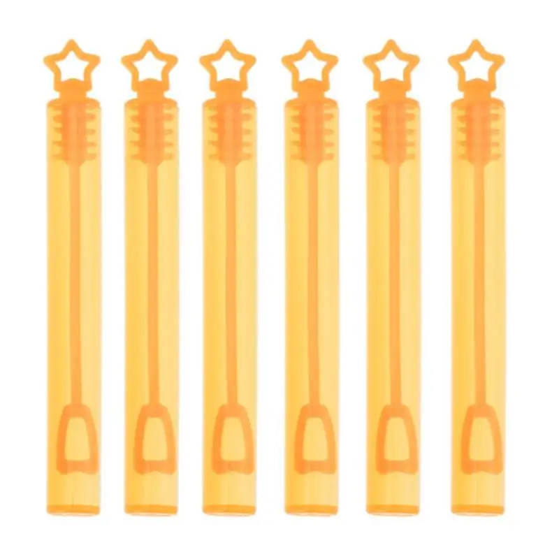 6/12 шт пустой баллон мыла бутылки одежда для свадьбы, дня рождения детский игрушечный детский душ производитель пузырей для детских игр под открытым небом пузырьковая игрушка - Цвет: 6pcs orange star