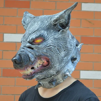 

Halloween masquerade ball dress headgear wolf dog dog cospla latex sleeve props