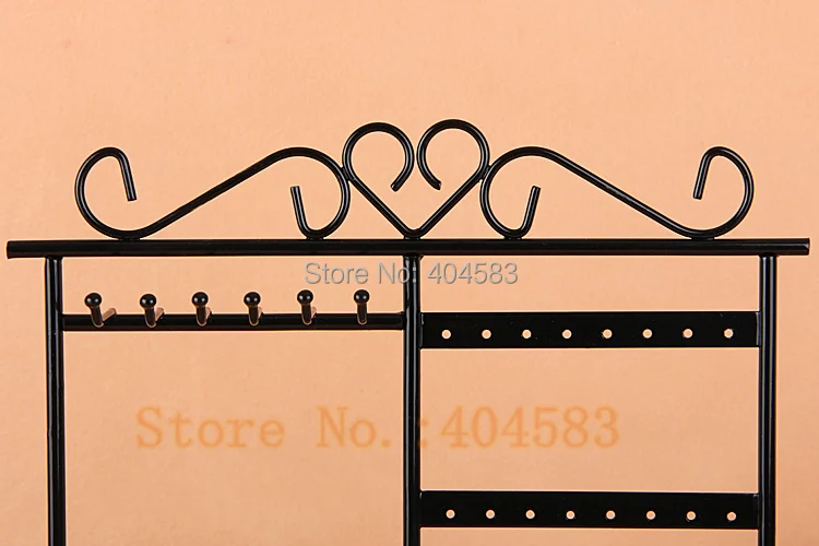  Black Painted Steel Earring Display Stand Necklace Display Stand Jewelry Display Holder 6 hooks 32 