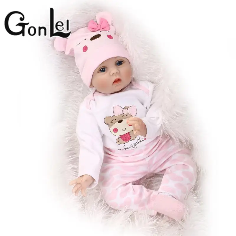

Bebe Reborn 55cm Soft Silicone Reborn Baby Dolls Lifelike Soft Cloth Body Newborn Babies Silicone Toys Kids Birthday Best Gifts