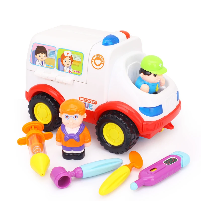 

Huile Baby Educational Musical Ambulance Doctor Set Model Simulation Vehicle Learning Electronic Brinquedos Toys For Children