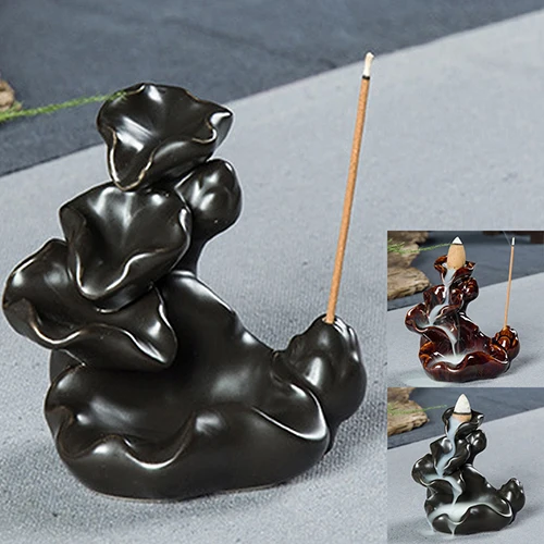 Mini Chinese Style Incense Holder Mountain Stream Ceramic Incense