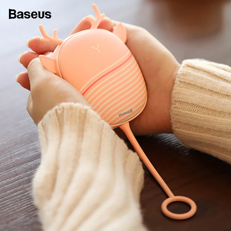 

Baseus Rechargeable Hand Warmer 1800mAh Mini 2 In 1 Portable Heated USB Charging Camping Light Handwarmer External Battery Pack