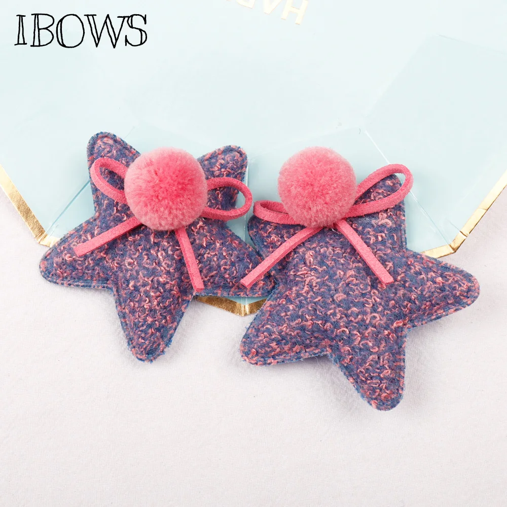 

IBOWS 5Pcs Star Appliques Cotton-filling Cute Padded Patches For DIY Toy Clothe Girl Hair Clips Accessories Decorative Appliques