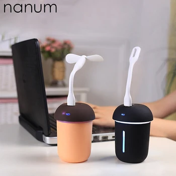 

Car air freshener 3 in 1 Mushroom Humidifier Diffuser Ultrasonic USB Fan LED Light Mini Humidifiers Air Purifier Mist Maker