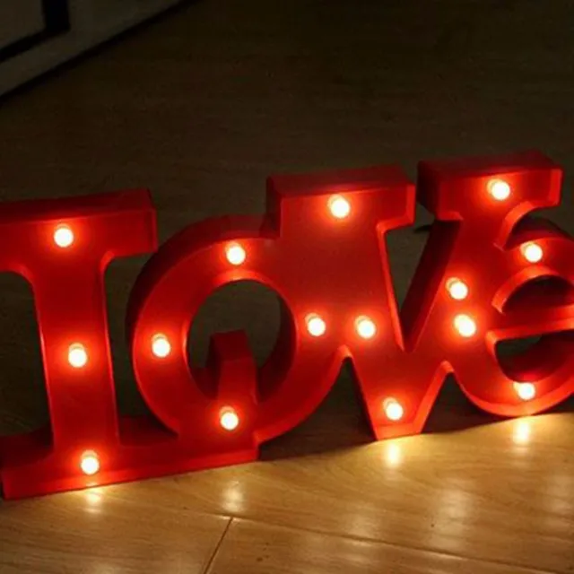New Marquee Letters Night Light Red Love Word Led Letter Sign Lamp New Marquee Letters Night Light Red Love Word Led Letter Sign Lamp Use Aa Battery Illuminated Home Wedding Decorations