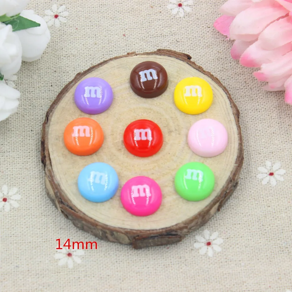 

180pcs/lot flat back resin m candy mix colors DIY resin cabochons for phonecase accessories