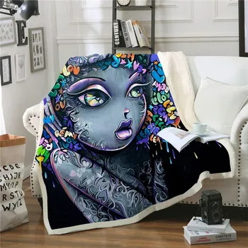

Letter Anime Sherpa Blanket Cover 2019 Travel Funny Youth 3D Print Bedding Outlet Velvet Plush Throw Fleece Blanket Washable