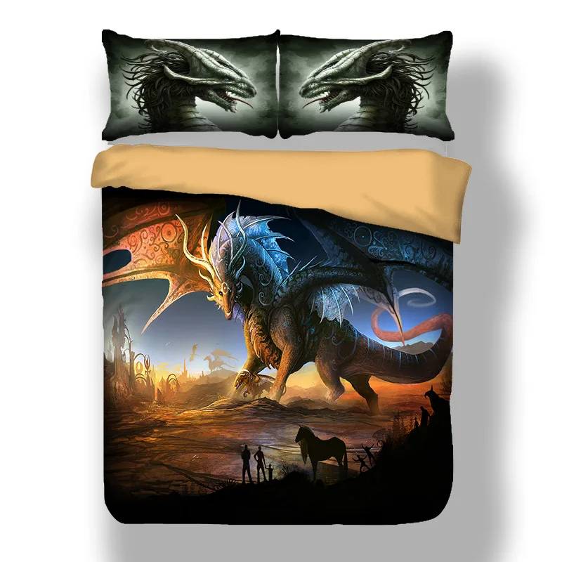 3d Dinosaur Horse Print Duvet Cover Kids Gift Pegasus Bedding Sets