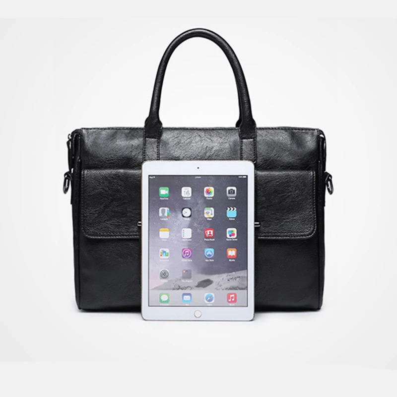 Simple Famous Brand Business Men Briefcase Bag Luxury Leather Laptop Bag Man Shoulder Bag bolsa maleta BIG001 PM49