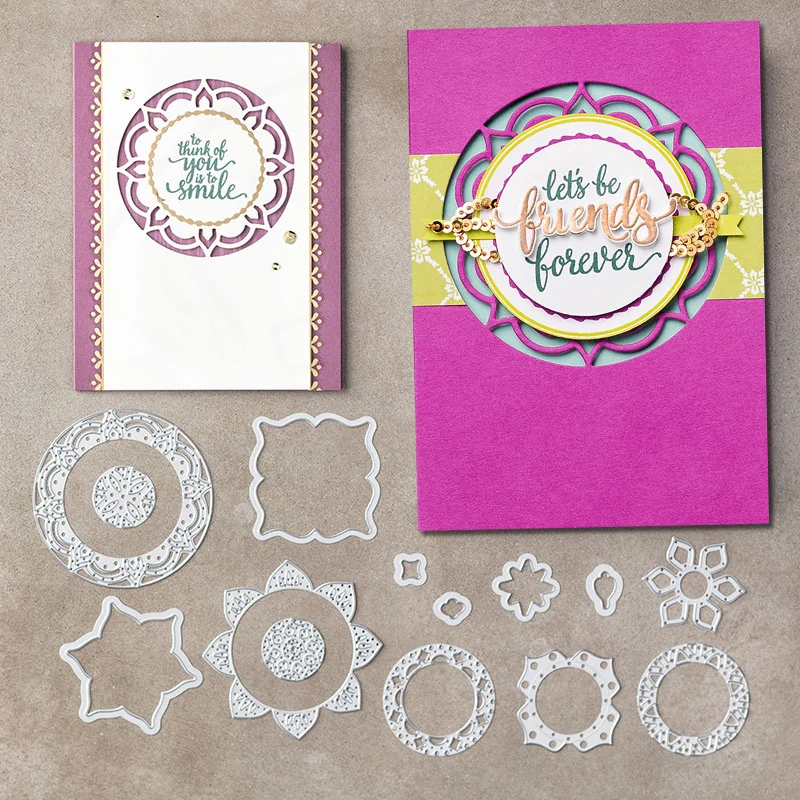 

FLOWER Cutting dies and Clear stamp Album Decoration and Scrapbooking Book Cutting Cut Dies and Clear Stamps Set