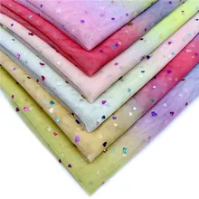 5 м Радужный Тюль любовь и звезды блестки ткань градиентная сетка Марля DIY одежда пачка платье органза свадебное украшение фон