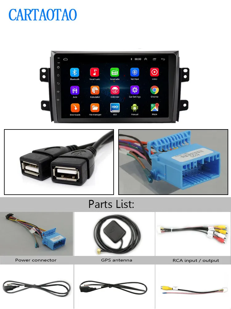 Best Android 8.1 OS 9 inch touch screen car radio player 2DIN Android car radio navigation multimedia player For Suzuki SX4 2006-2013 21