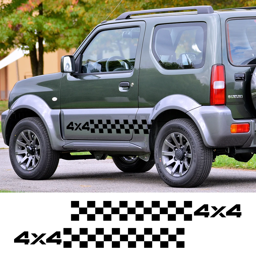 

2PCS Sport 4X4 Auto Body Door Side Skirt Car Stickers Styling For Suzuki Jimny Captivating Graphical Vinyl Car Decor Accessories