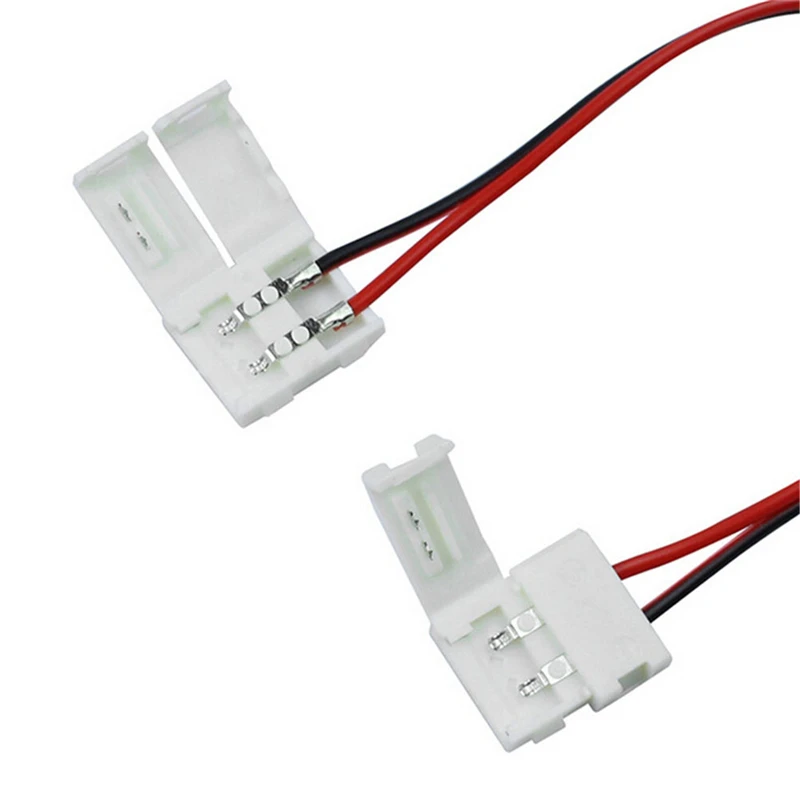 10 шт./лот PCB кабель 2 Pin светодиодные ленты разъемы 3528/5050 8 мм/10 мм ширина PCB ленты один цветной адаптер