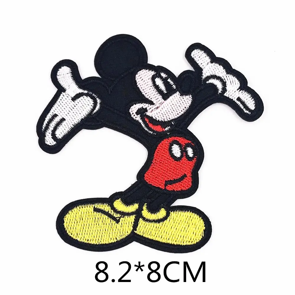 

High quality 1Pcs Minnie Mickey Embroidered Patch Iron Sewing on Applique Patch Clothes Apparel Bags DIY Stickers Badges Patches