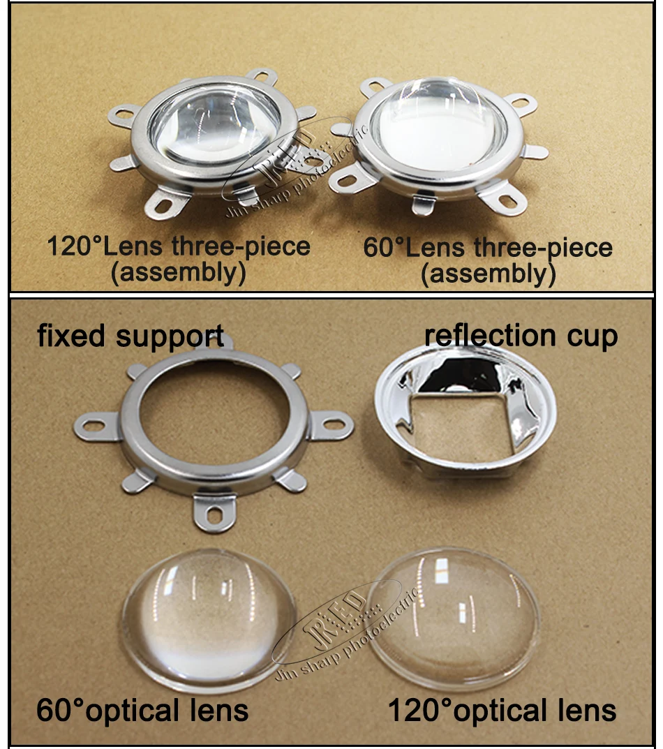 Lente de Vidro Potência da Lâmpada Xícara + Suporte w de Alta Shipping Alta Qualidade Conjunto Led 50 30 20 w 100 Talão Reflexão Fixo 44mm 6 Holofotes de LED