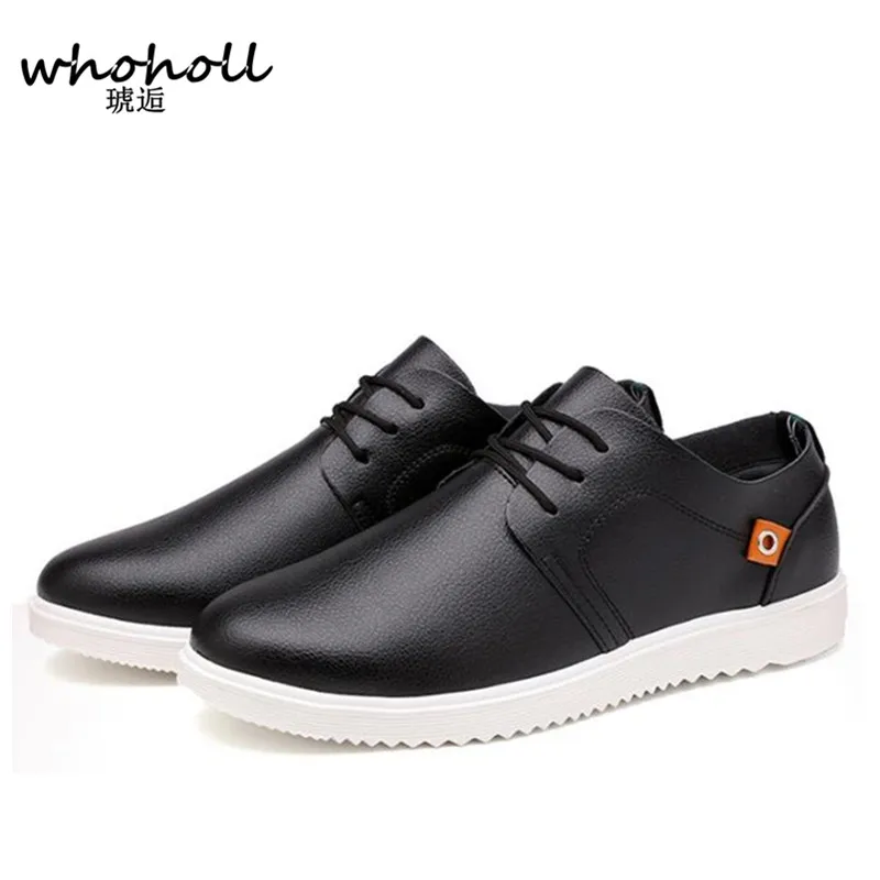 

WHOHOLL Men Casual Shoes Leather Handmade Mens Shoes Fashion Zapatos Hombres Brand Lace-Up Men's Leather Dress Shoes