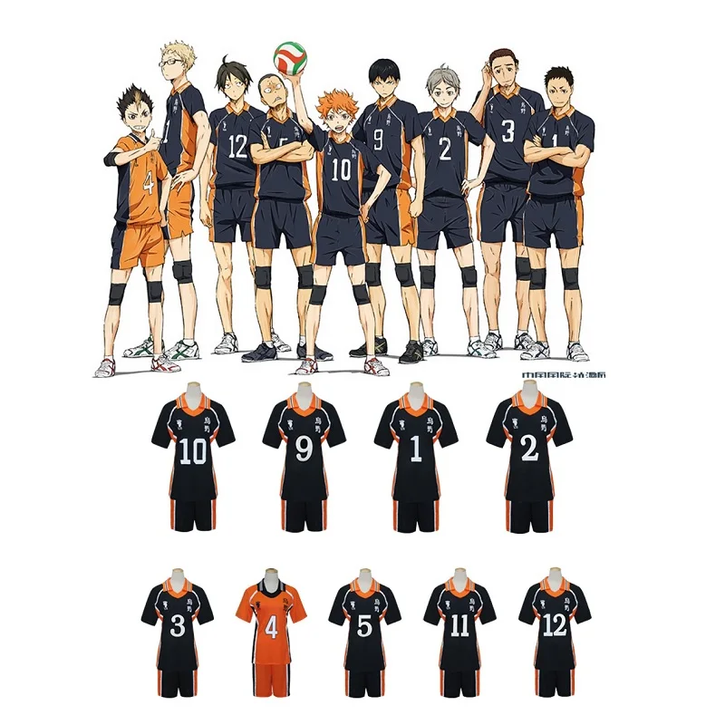 Haikyuu Cosplay Костюм Karasuno старшеклассный волейбольный клуб Hinata Shoyo Спортивная Трикотажная форма Haikyuu! Аниме Косплэй