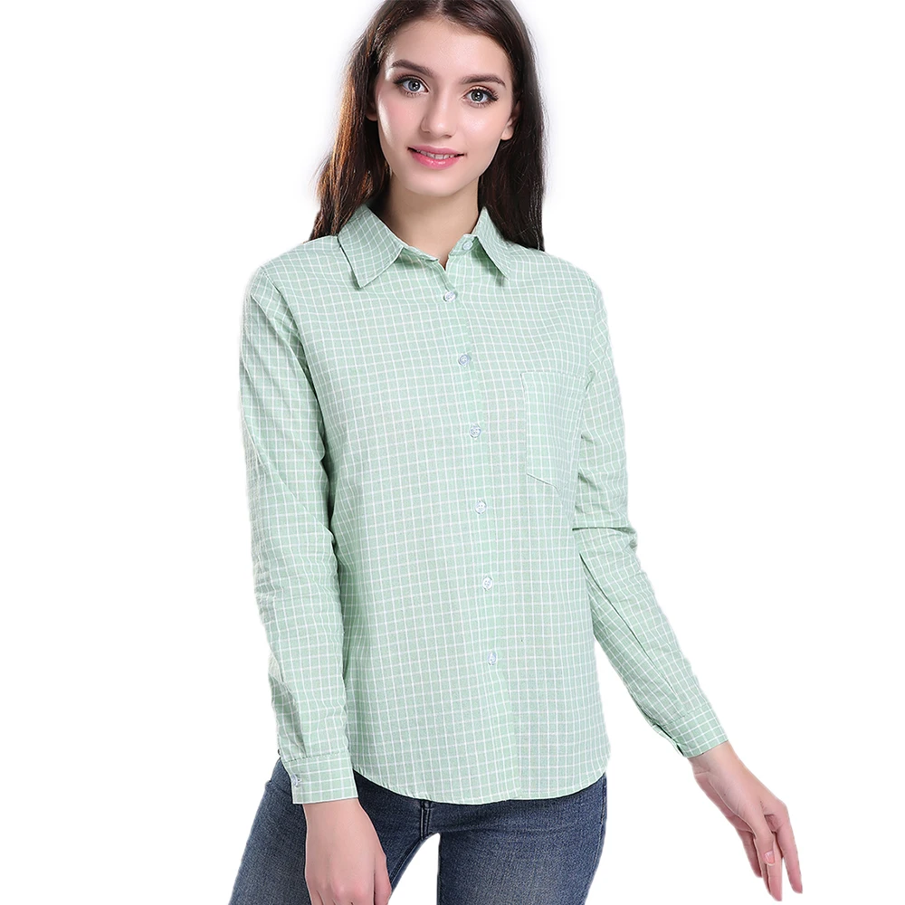 

Fun Orange Women Shirts Plaid Blusas Femininas Flannel Womens Tops Fashion Autumn Plaid Shirt Women Blouses Long Sleeve Blouse