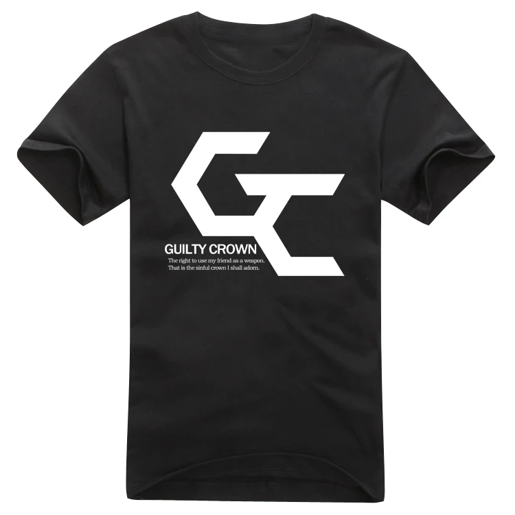 

[XHTWCY] New 2019 GUILTY CROWN Joker clothes grey multicolor cotton short sleeve T-shirt cartoon surrounding men and women