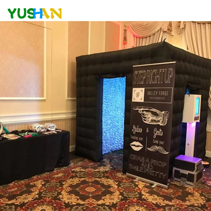 

add Velcro inside for hanging your backdrop black inflatable mirror photo booth