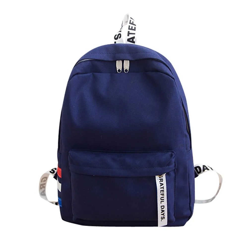 Чистый Цвет Белый Розовый Черный Серый унисекс холст школьный туристический рюкзак сумка через плечо студенческие рюкзаки большой емкости