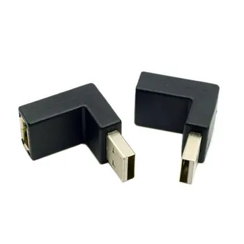 

Up and Down Direction Angled 90 Degree USB 2.0 Male to Female Extension Adapter Low Profile Black