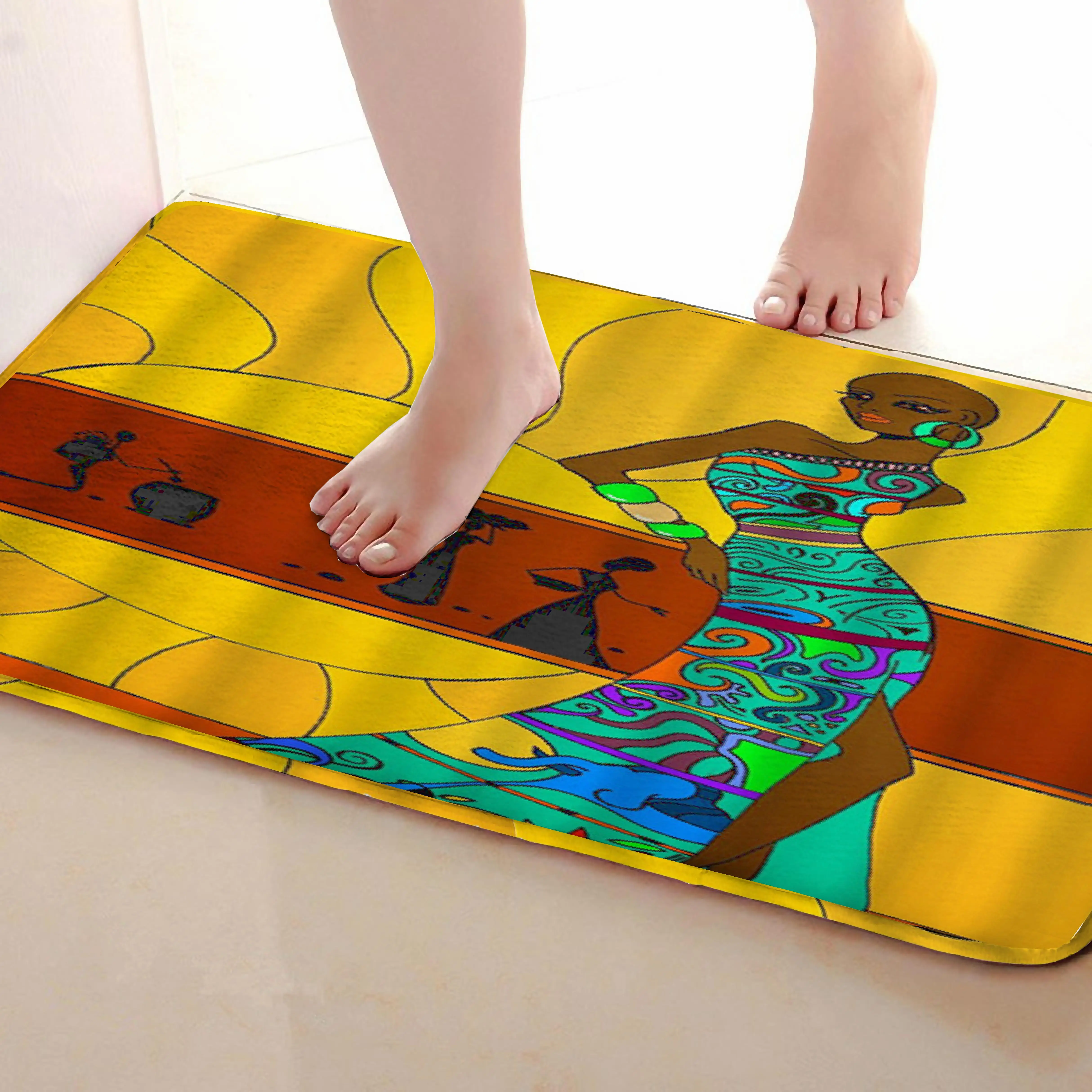 Женский стиль коврик для ванной комнаты, смешной Противоскользящий коврик для ванной, занавески для душа s аксессуары, соответствующие вашей душевой занавеске