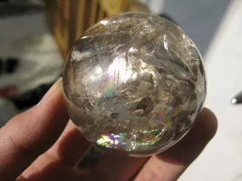 

Super Clear Smoky Natural Rainbow Quartz Ball 2.36Inch Crystal Sphere Orb