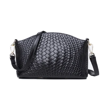 

Europe design woven pattern Genuine Leather women bag lady shoulder diagonal bag cowhide leather women handbag small square bag