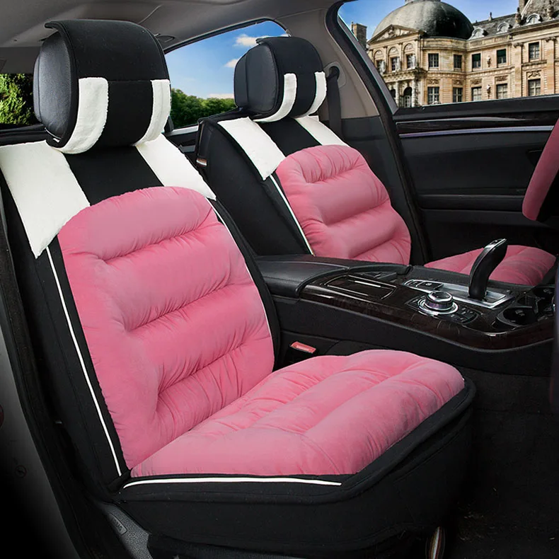 universal Car seat cover plush for BMW E46 E39 E90 E60 F30 F10 E34 E30 F20 E92 M5 X5 X6 pink ...