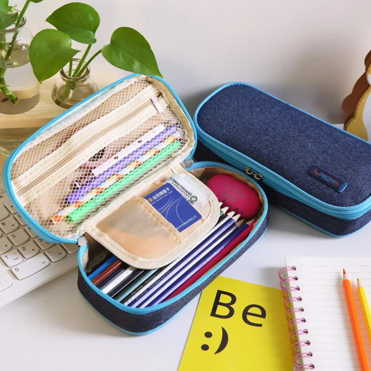 Korea Multifunction School Pencil Case & Bags Large Capacity Canvas Pen Curtain Box for Boy Girl Kids Gift Stationery Supplies |