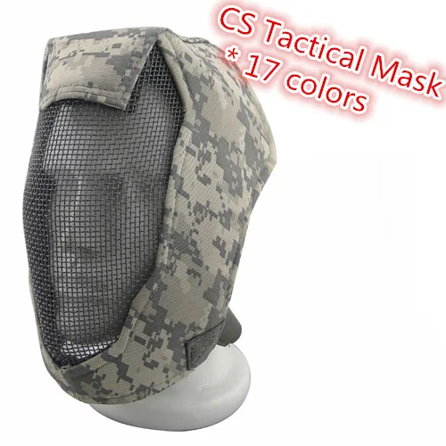 Airsoft Steel Net Mesh Fencing Mask Full Face protective tactical military mask cover face ears cosplay G3 mask