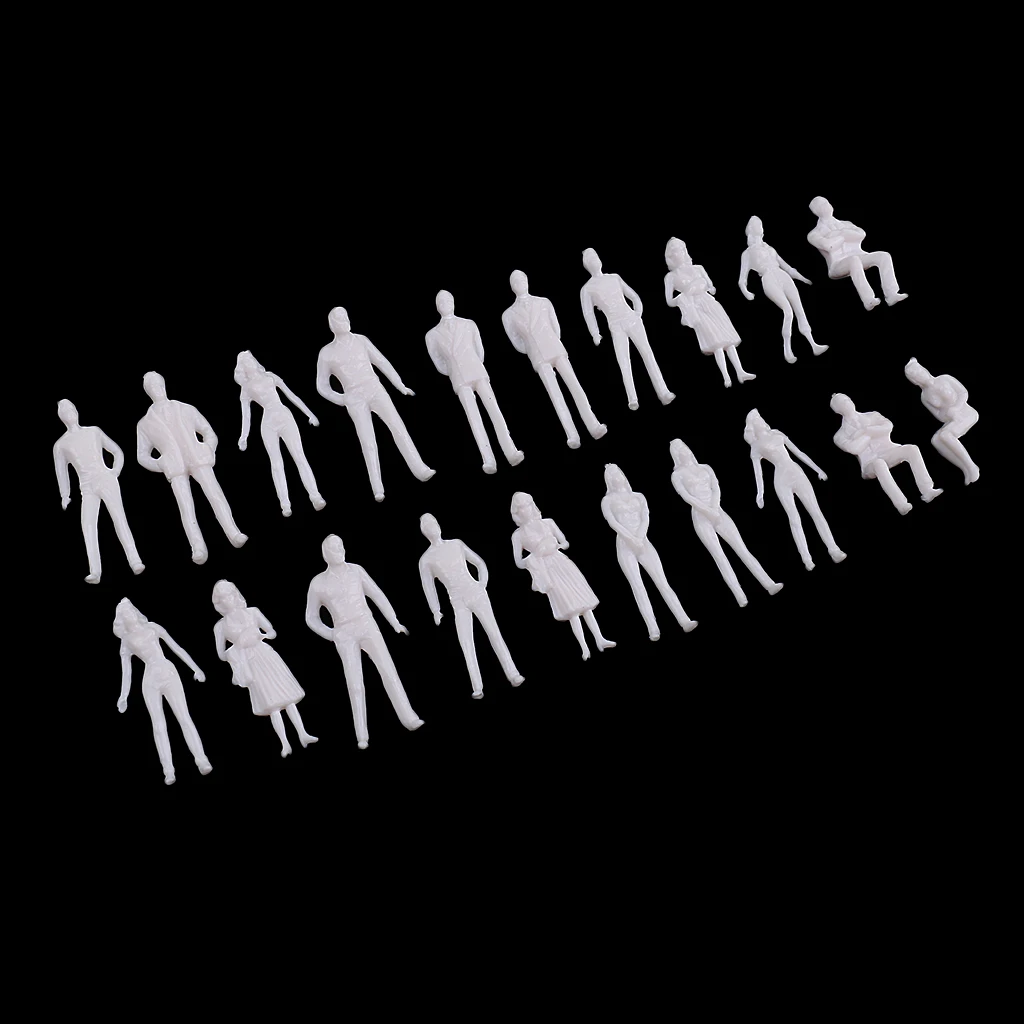 

40Pcs 1/50 & 1/100 Scale Unpainted Model People Miniature Figures Architectural Model Human Scene Simulation Perfect for layout