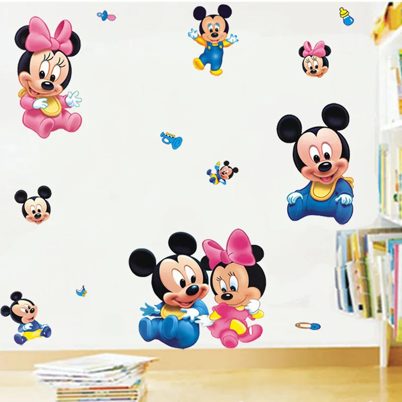 DIY Removable PVC Wall Stickers Cute Mickey Mouse Cartoon Kids Wall  Stickers Home Decor Wallpaper For Children Room Decal|decor wallpaper| wallpapers forwallpaper for children's rooms - AliExpress