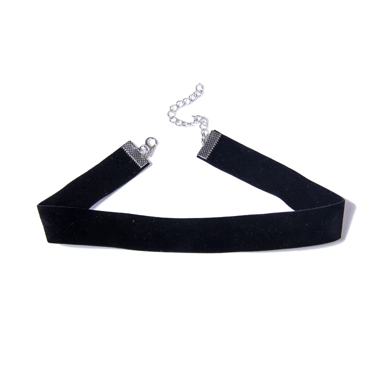 

KQMX Thickened flannelette Black Women Choker Necklace High Quality Knitting Wide Statement Collar NK263